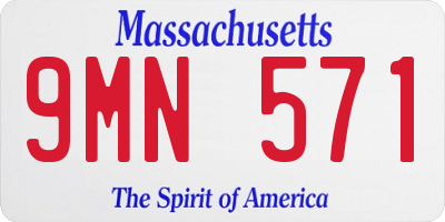 MA license plate 9MN571