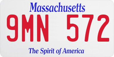 MA license plate 9MN572