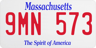 MA license plate 9MN573