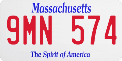 MA license plate 9MN574