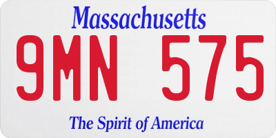 MA license plate 9MN575