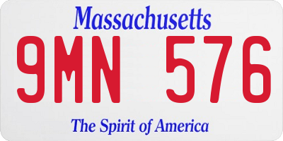 MA license plate 9MN576