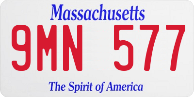MA license plate 9MN577