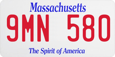 MA license plate 9MN580