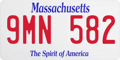 MA license plate 9MN582