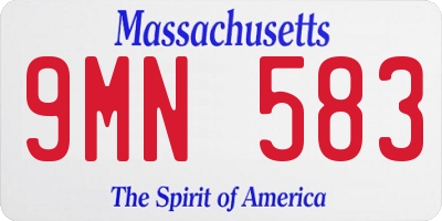 MA license plate 9MN583