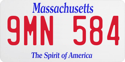 MA license plate 9MN584