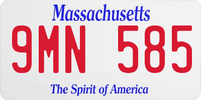 MA license plate 9MN585