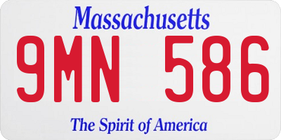 MA license plate 9MN586