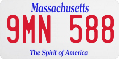MA license plate 9MN588