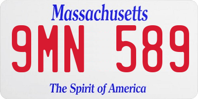 MA license plate 9MN589