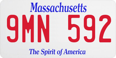 MA license plate 9MN592