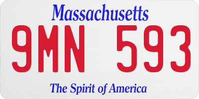 MA license plate 9MN593