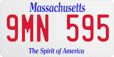MA license plate 9MN595