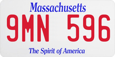 MA license plate 9MN596