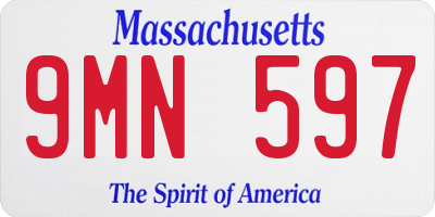 MA license plate 9MN597