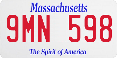 MA license plate 9MN598