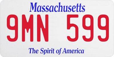 MA license plate 9MN599