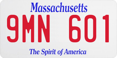 MA license plate 9MN601