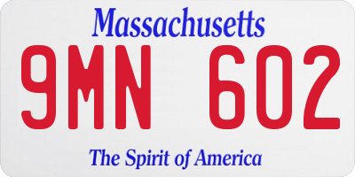 MA license plate 9MN602