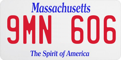 MA license plate 9MN606