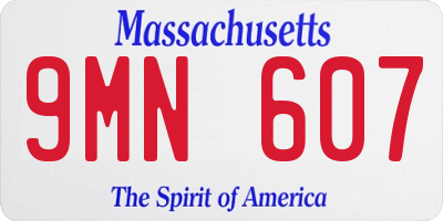 MA license plate 9MN607