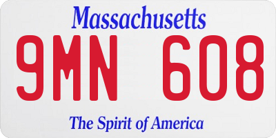 MA license plate 9MN608