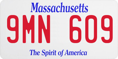MA license plate 9MN609