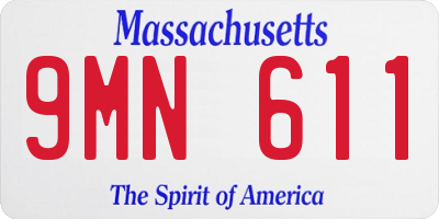 MA license plate 9MN611