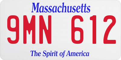MA license plate 9MN612
