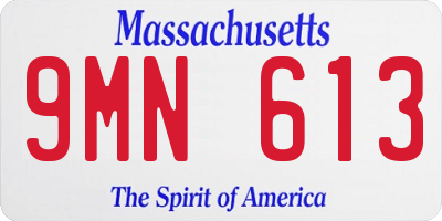 MA license plate 9MN613