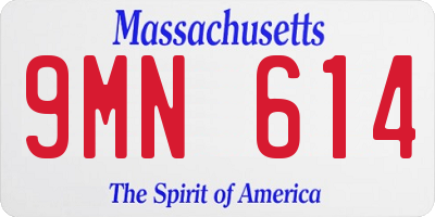 MA license plate 9MN614