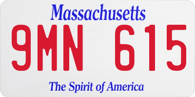 MA license plate 9MN615