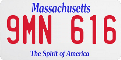 MA license plate 9MN616