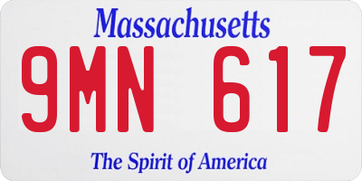 MA license plate 9MN617