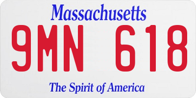 MA license plate 9MN618