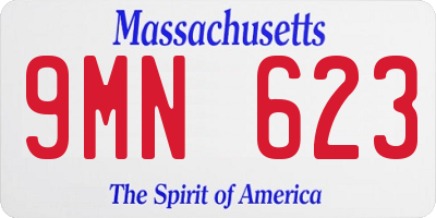 MA license plate 9MN623