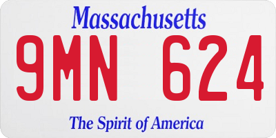 MA license plate 9MN624