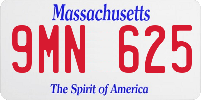 MA license plate 9MN625