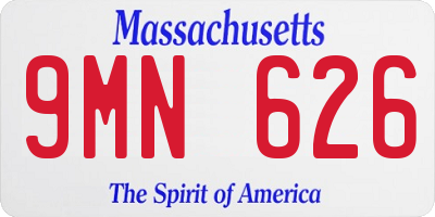 MA license plate 9MN626