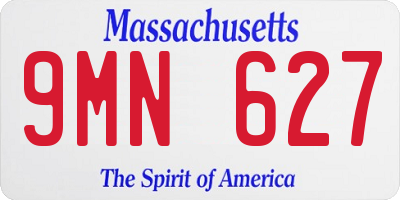 MA license plate 9MN627