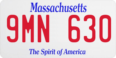 MA license plate 9MN630