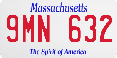 MA license plate 9MN632