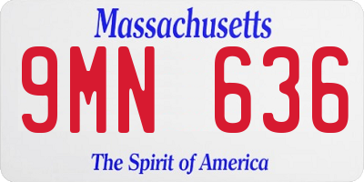 MA license plate 9MN636