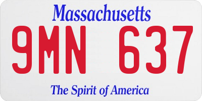 MA license plate 9MN637