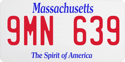 MA license plate 9MN639