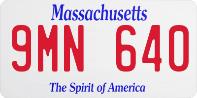 MA license plate 9MN640