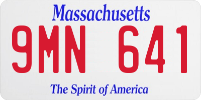 MA license plate 9MN641
