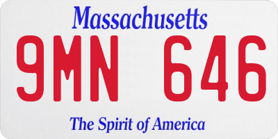MA license plate 9MN646