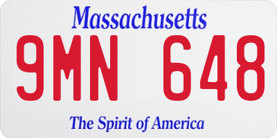 MA license plate 9MN648